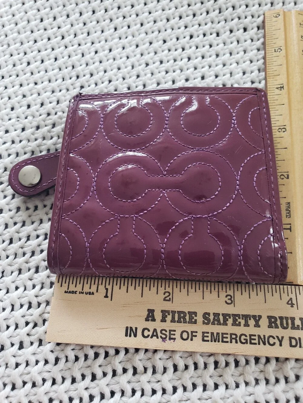 Coach Purple Patent Leather Small Zip Wallet
